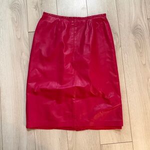 Elegant Hot Pink Women's Leather Skirt
